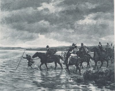 Cavaliers Crossing a River
from the painting by L. A. Gros